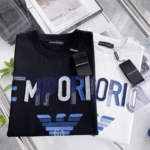emporio armani embrioded white t shirt